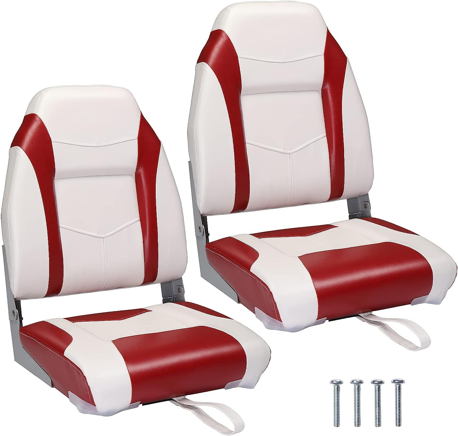 PEXMOR Low/High Back Boat Seats, Folding Boat Seats 2 Pack Thick Soft