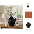 thumbnail image 5 of Modern Terracotta Jug with Handles Vase for Living Room Decor - Home Accents for Bedroom, Office Shelf, and Kitchen Counter Decor - Decorative Flower Vase for Table and House Styling - 16", Black, 5 of 12