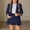 Dark Blue, variant on VOUZZA Girls Blazer Outfits 2-Piece Set Double Long Sleeve Suit Jacket with High Waisted Casual Shorts 3-14