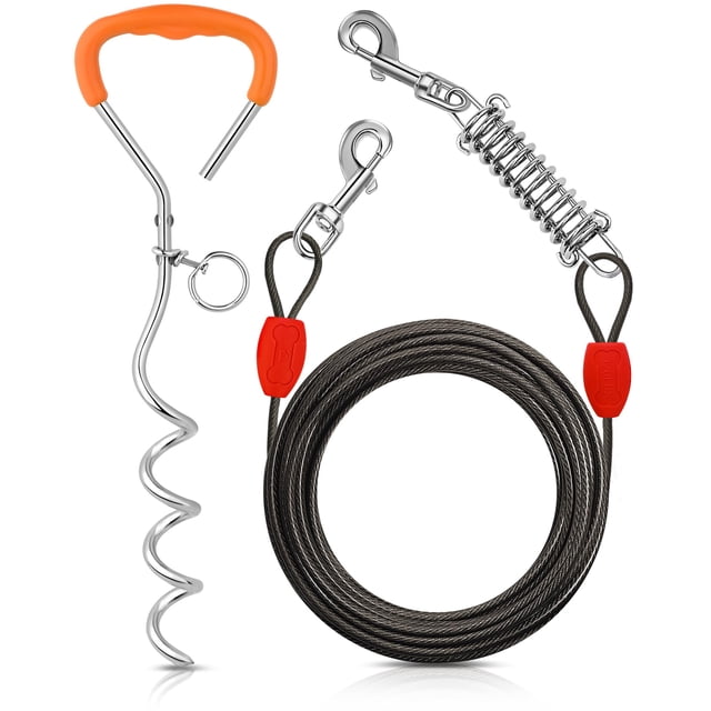 Cable de amarre para perros Petbobi y estaca de 40 pies para perros de hasta 54 kg