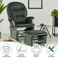 thumbnail image 5 of Gymax Gilder Rocking Chair with Ottoman, Dark Grey, 5 of 10