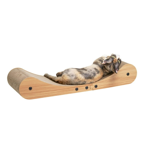 Nekosan Lit Grattoir pour Chat en Carton, 27.5 Pouces Extra Grand Lit de Canapé pour Chat, Lit Lounge pour Chats d'Intérieur, 27.5 x 10 Pouces
