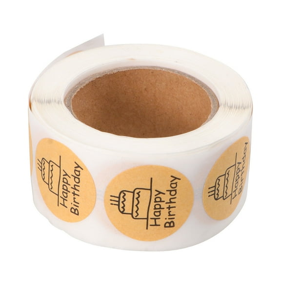HEMOTON Happy Birthday Self-adhesive Sealing Stickers for Gift Packaging and Craft Decoration 1 Roll