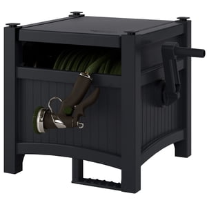 Suncast 100ft Hose Hideaway Reel Storage, Black
