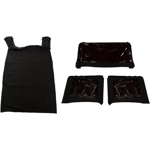 Rugged Ridge by RealTruck Montana Soft Top for Wrangler JKU 4-Door | Black Diamond, Polyester & Cotton Fabric | 13772.35 | Compatible with 2010-2018 Jeep Wrangler JKU 4-Door