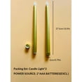 thumbnail image 3 of Luz LED de palo largo de luz sin llama para la Navidad de palo largo LED de luz de las velas de luz decorativa de palo largo, 2Pcs Oro mejor para la boda AHeartcove LED221201-0042JD, 3 of 6