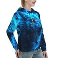 thumbnail image 6 of Uemuo Blue Fire Wolf Pattern Women's Hoodie with Eye-catching Drawstrings- Casual Pullover Hoodie with Kangaroo Pocket, Stylish Hooded Sweatshirt-X-Large, 6 of 7