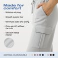 thumbnail image 5 of Common Stitch Women's Wide Leg Cargo Fleece Sweatpants, 3-Pack, 4 Pockets, Elastic Drawstring Waist, 5 of 7