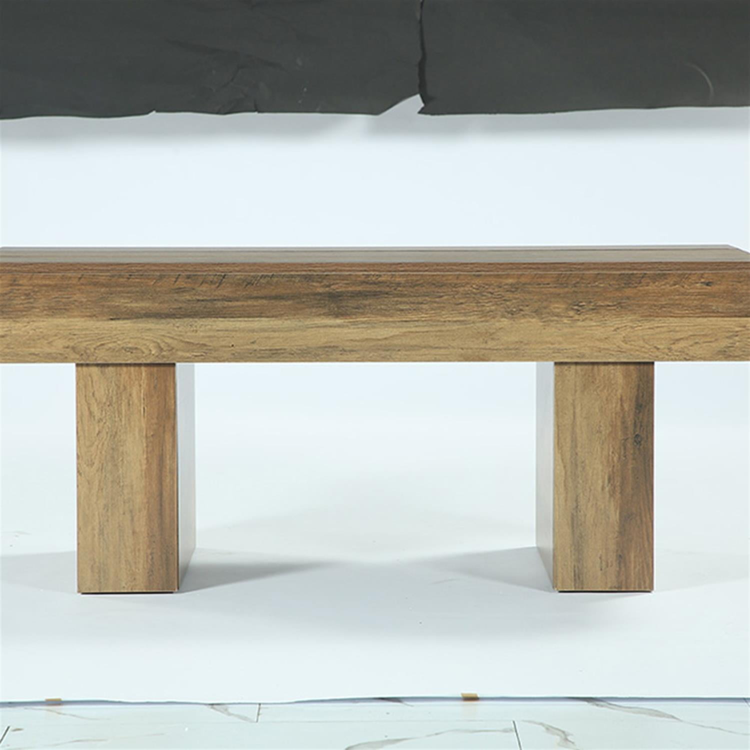 Demi Bonn 47" Coffee Table, Farmhouse Accent Table Snack Table for Home Living Room, Office, Brown