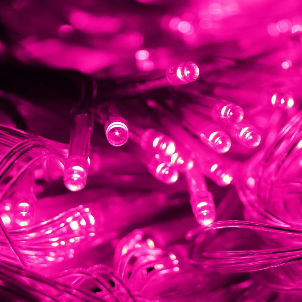 200LED Halloween Pink Net Lights, Outdoor Halloween Net String Lights Mesh Lights Garden Lights, 9.8ft x 6.6ft Fairy String Decorative Lights 8 Modes for Halloween Party Garden Decorations