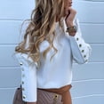 thumbnail image 3 of Birdeem Mode Décontractée Femmes Col Rond Couleur Unie Manches Longues Blouse, 3 of 6