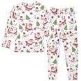 thumbnail image 2 of joogoo Christmas Tree Santa Claus Snowman 2 Piece Long Sleeve Tee and Pants Cotton Pajama Set 5Y, 2 of 7