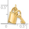 thumbnail image 5 of 14K Yellow Gold Polished Lock And Key Pendant (Width 5.9) (Length 13.5) - Jbsp, 5 of 5