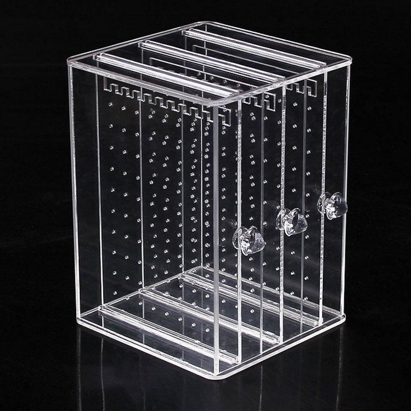 Stoneway Dustproof Acrylic Earrings Ring Display Stand Rack Jewelry Storage Box Necklace