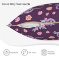 thumbnail image 5 of Fotbe Snake And Flower Pattern Velvet Decorative Throw Pillow Covers with Elegant Piping, Soft Plush Cushion Cover for Sofa, Bed, Car, Office-20"x20", 5 of 8