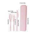 thumbnail image 6 of Popular Picks,Wheat Straw Knife Fork and Spoon Cutlery Set,Special Outdoor Travel Portable Three-Piece Set Xmas Wrapping|Plastic,Pink,Vsgery, 6 of 8