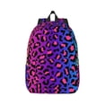 thumbnail image 2 of Rocae Leopard Neon Rainbow Gradient for Durable Canvas Backpack Leisure Large Bag Travel Rucksack Multi-function Backpack Small, 2 of 8