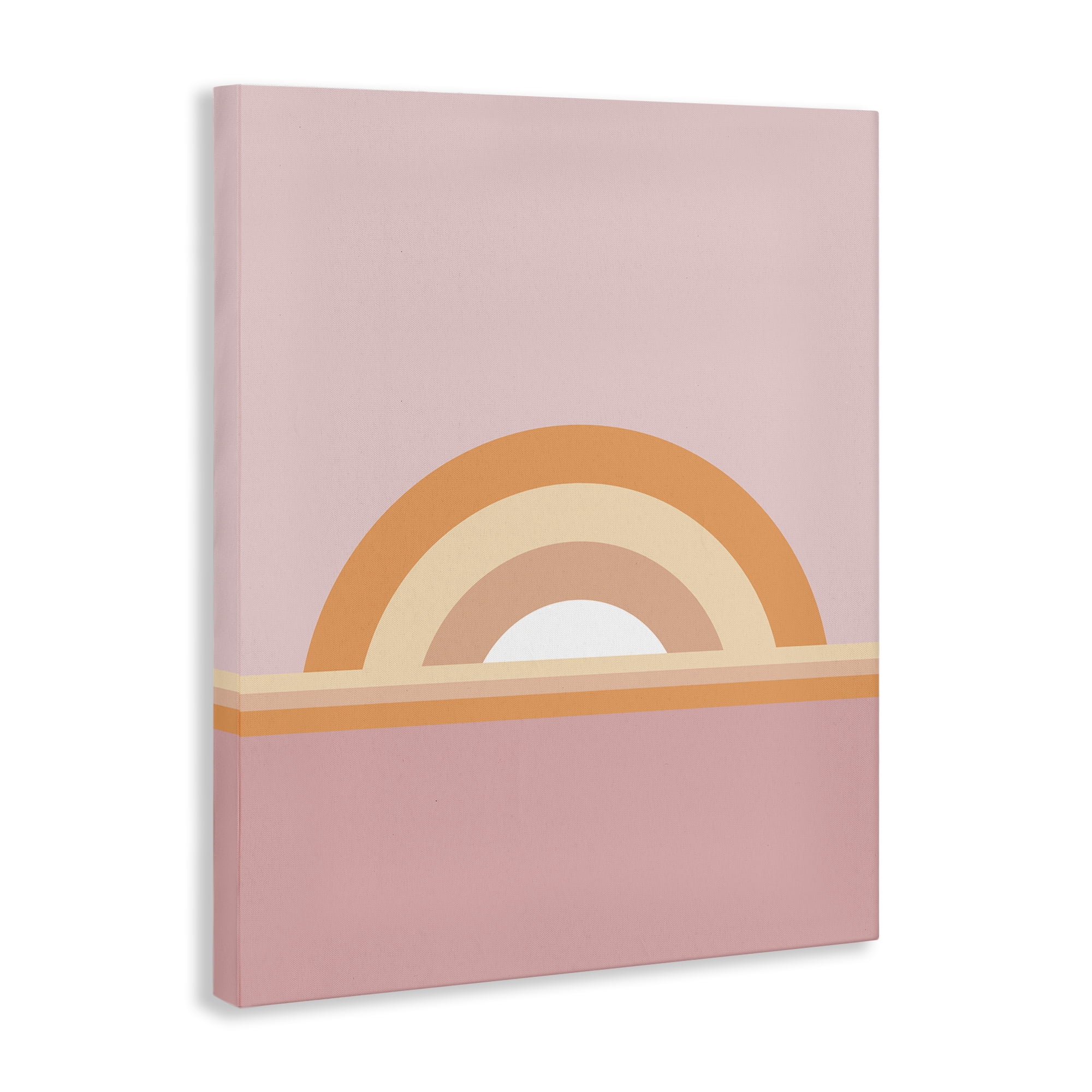 Stupell Industries Mauve & Orange Rainbow Abstract Painting Wrapped Canvas Art Print Wall Art, 24 x 30
