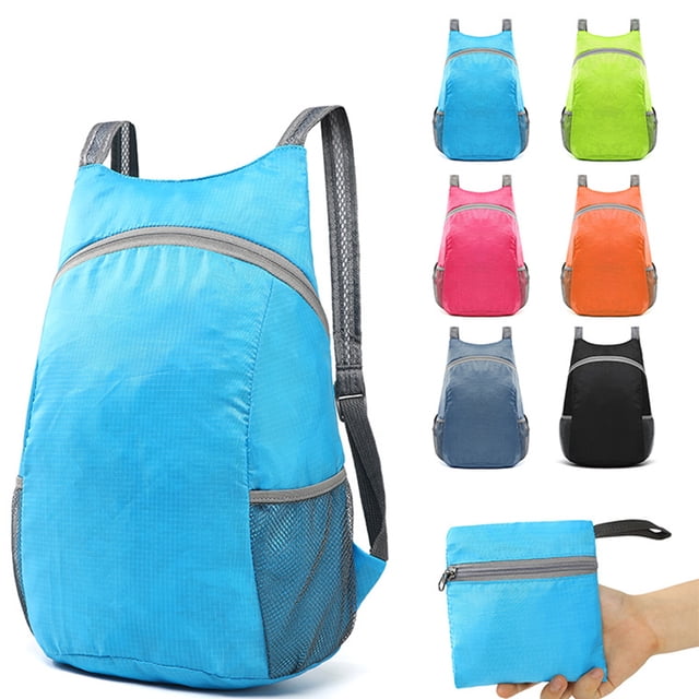 MERRYHAPY Large Capacity Foldable Travel Backpack with Straps Durable for School and Casual Day Trips 2pcs Blue