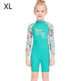 thumbnail image 2 of Buceo vela niños traje de traje de baño traje de baño niños traje de baño espalda con cremallera cremallera ropa de baño para nadar buceo snorkeling verde xl kenally OD003662-09, 2 of 7
