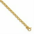 thumbnail image 2 of Auriga 14k Yellow Gold Polished 4.3mm Solid Rolo Link 8 Inch Chain Bracelet for Women, 2 of 6
