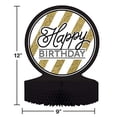 thumbnail image 3 of Black and Gold Happy Birthday Honeycomb Centerpiece, 3 of 3