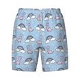 thumbnail image 4 of Lsque Mens Swim Trunks Rainbow Dinosaur Pattern - Bathing Suit Compression Liner - Beach Swim Shorts Swimwear - (S-3XL) - Stretch Quick Dry -3X-Large, 4 of 9