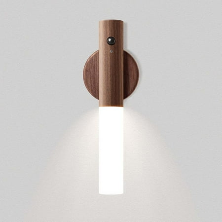 

Motion Sensor Night Lights Magnetic Body Sensor Lights Corridor Night Lights Rechargeable LED Light Portable Night Lights for Stairs Wood Wall Sconces Cabinet Lights (Walnut 1PCS)