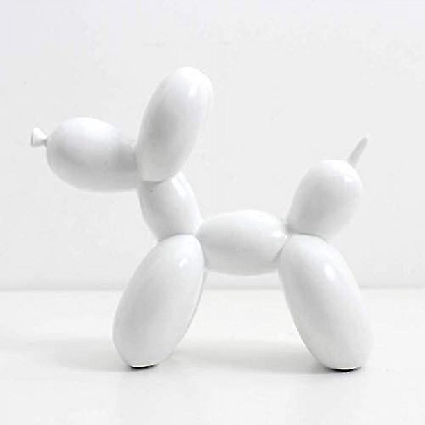 Escultura de perro con globo de resina creativa, estatua de animal linda, adornos de artesanía moderna, regalos, decoración de oficina