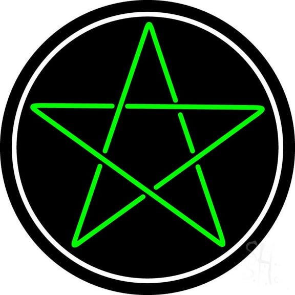 Pentacle LED Neon Sign 18 X 18 - inches Black Square Cut Acrylic Backing, with Dimmer - Premium built indoor Sign for Home décor, Event, Religious place, Store interior, Office.