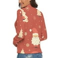 thumbnail image 3 of Santa Christmas Tree Women's Turtleneck Sweater Long Sleeve Ribbed Fitted Turtle Neck Casual Fall Winter Collection Top 2XL, 3 of 4