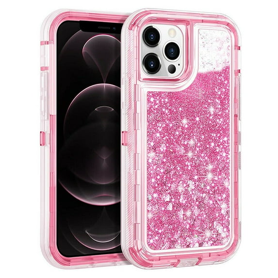 iPhone 14Plus Case 6.7 Inch ,Sparkle Floating Liquid Quicksand Bling Sequin Glitter 3 in 1 Shockproof Hard PC Bumper Durable Full Body Protective Girls Women