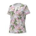 thumbnail image 2 of Naloa Lilies Flowers Print T-Shirts Short Sleeve V Neck Tees for Women Fashion Tops Trendy Lightweight Soft Casual Summer Outfits Clothes, 2 of 5