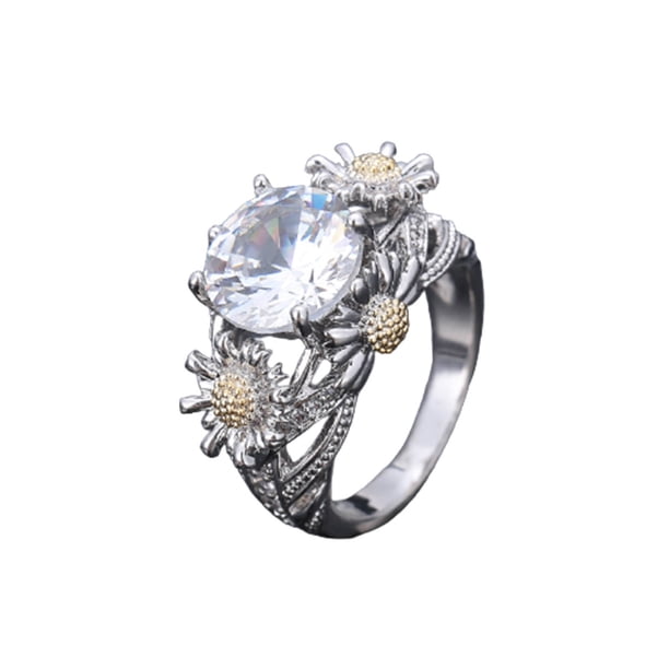 Anillo de diamantes de girasol de moda europea y americana Wmkox8yi sjalhkljlk1695