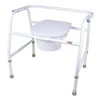 Carex Extra-Wide Steel Commode, Comes with Splash Guard, Bucket, and Lid, White, 400 lb Capacity
