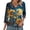 A394 Multicolor, variant on Tunic Blouse for Women V Neck 3/4 Sleeve Dressy Elegant Large Floral Graphic Print Lightweight Silky Feel Summer Fall Fashion Tops