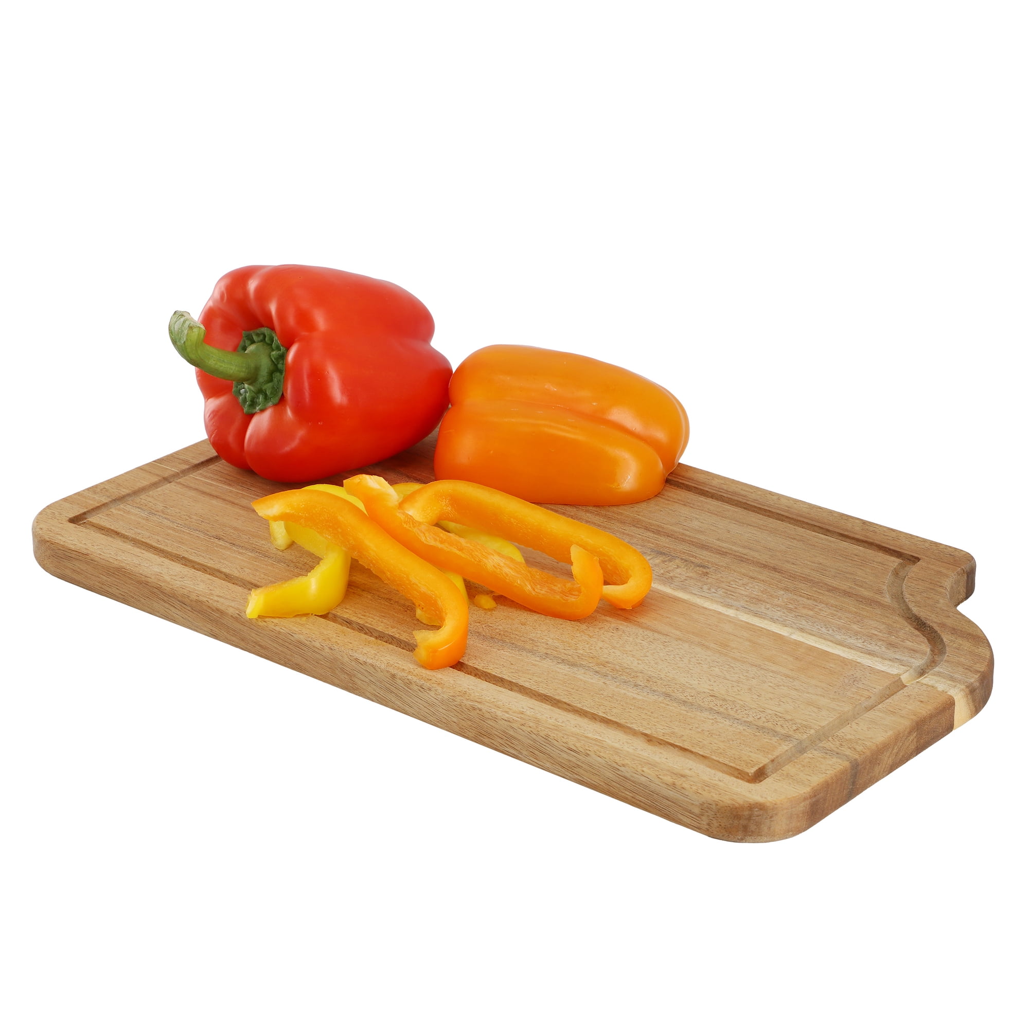 Elama 14 x 8.5 Inch Acacia Wood Cutting Prep and Serving Butcher Cutting Board