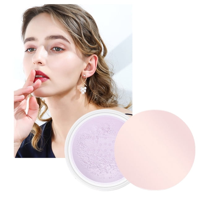 Translucent Setting Powder Finishing Makeup Loose Setting Powder Flash Friendly Translucent Powder Foundation Loose Face Powder Includes Velour Puff, Loose White