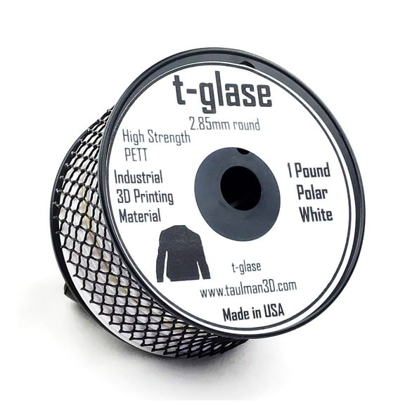taulman3D t-glase Filament - 2.85mm, 1lb, White (5 inch spool)