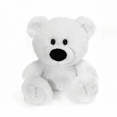Fiesta Signature 6” White Sitting Bear Plush Stuffed Animal Toy, Soft Cuddly Gift for Kids