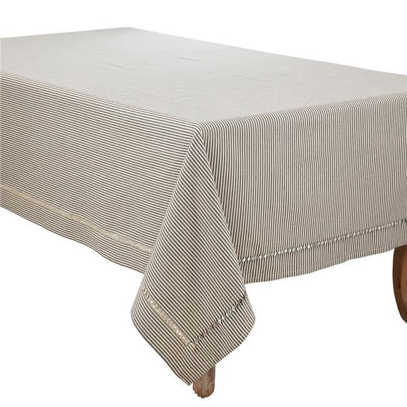 Saro Lifestyle Stripe Hemstitch Tablecloth