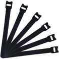 thumbnail image 1 of 50 Pcs Attaches de Câble Réutilisables, Attaches de Cordon en Microfibre 6 Pouces, Noir-A-Noir, 1 of 6