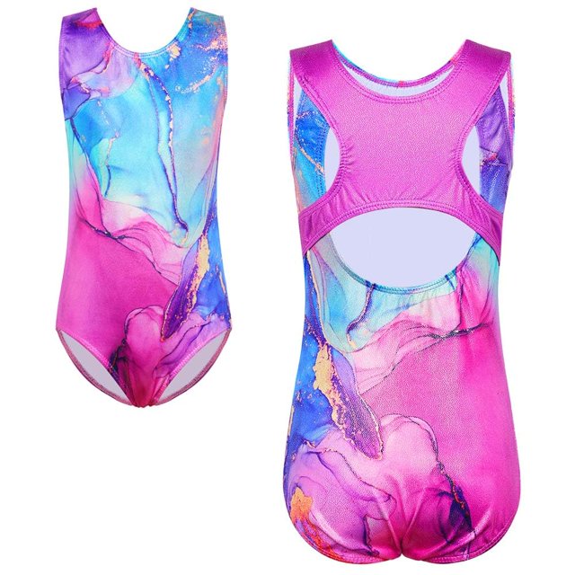Maillots de gimnasia TFJH E 313 para niñas, 14 A, color morado