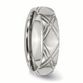 thumbnail image 4 of Stainless Steel Criss-Cross Design 6mm Brushed and Polished Band, Available in Multiple Sizes, 4 of 7