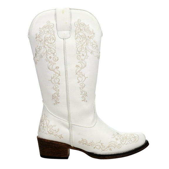 Roper Womens Riley Scroll Embroidered Snip Toe Cowboy Mid Calf Boots