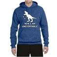 thumbnail image 2 of Wild Bobby, Unstoppable T Rex Funny, Pop Culture, Unisex Graphic Hoodie Sweatshirt, Vintage Heather Blue, Small, 2 of 4