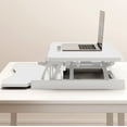 thumbnail image 6 of 32 Inch Height Adjustable Sit to Stand Desk Converter with Wide Keyboard Tray for Dual Monitor and Laptop Workstation, Ergonomic Standing Desk Riser for Home and Office Use, White, 6 of 9