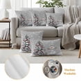 thumbnail image 6 of Grey Christmas Outdoor Waterproof Pillow Covers, Snowman Pine Tree Xmas Ball Snowflakes Decorative Rectangle Throw Pillowcase Sofa Cushion Sham for Patio/Couch/Chair, 20"x12" 2 Pack, 6 of 8