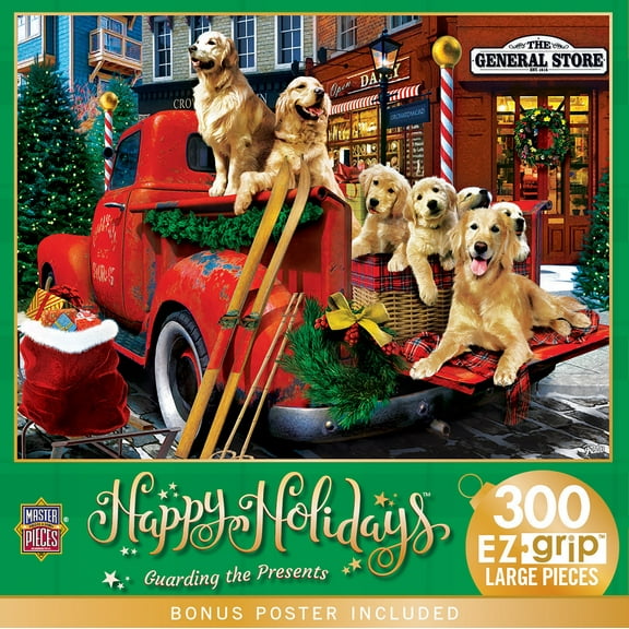 MasterPieces 300 Piece EZ Grip Christmas Puzzle - Guarding the Presents