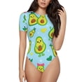 thumbnail image 2 of Goofa Cartoon Avocado Printed Women Rash Guard Short Sleeve,Tummy control Swimsuit Surfing Swimsuit Bathing Suit One Piece Swimsuit UPF 50-, 2 of 9